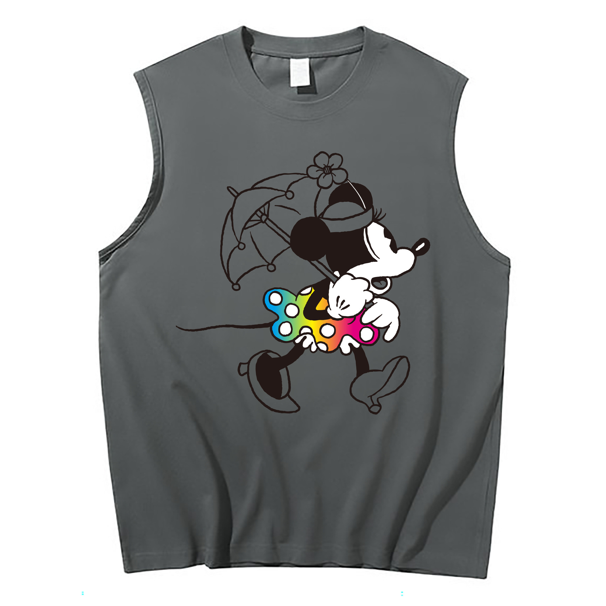 ミッキーマウス Mickey Mouse コットン100％タンクトップ（フロントプリント）